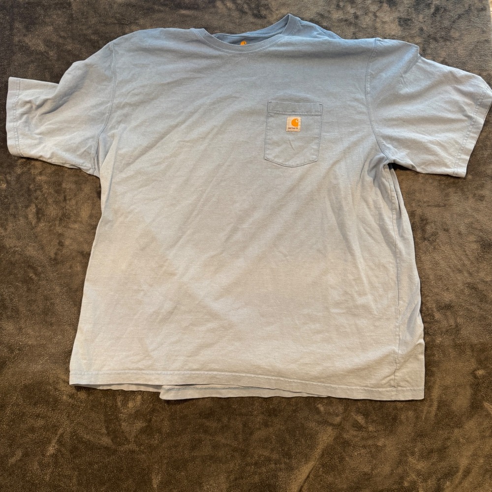 Carhartt T Shirt Mens 4XL Blue Short Sleeve Pocket Original Fit Cotton Tee